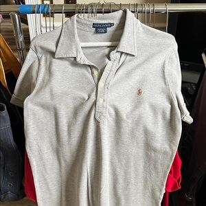 Ralph Lauren Women’s  Heather Gray Polo with Embroidered Pony